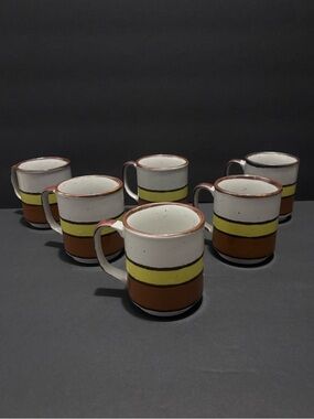 Vintage Hearthside Buffet Ware No. 555 Coffee Mugs — Set of 6 Made in Japan